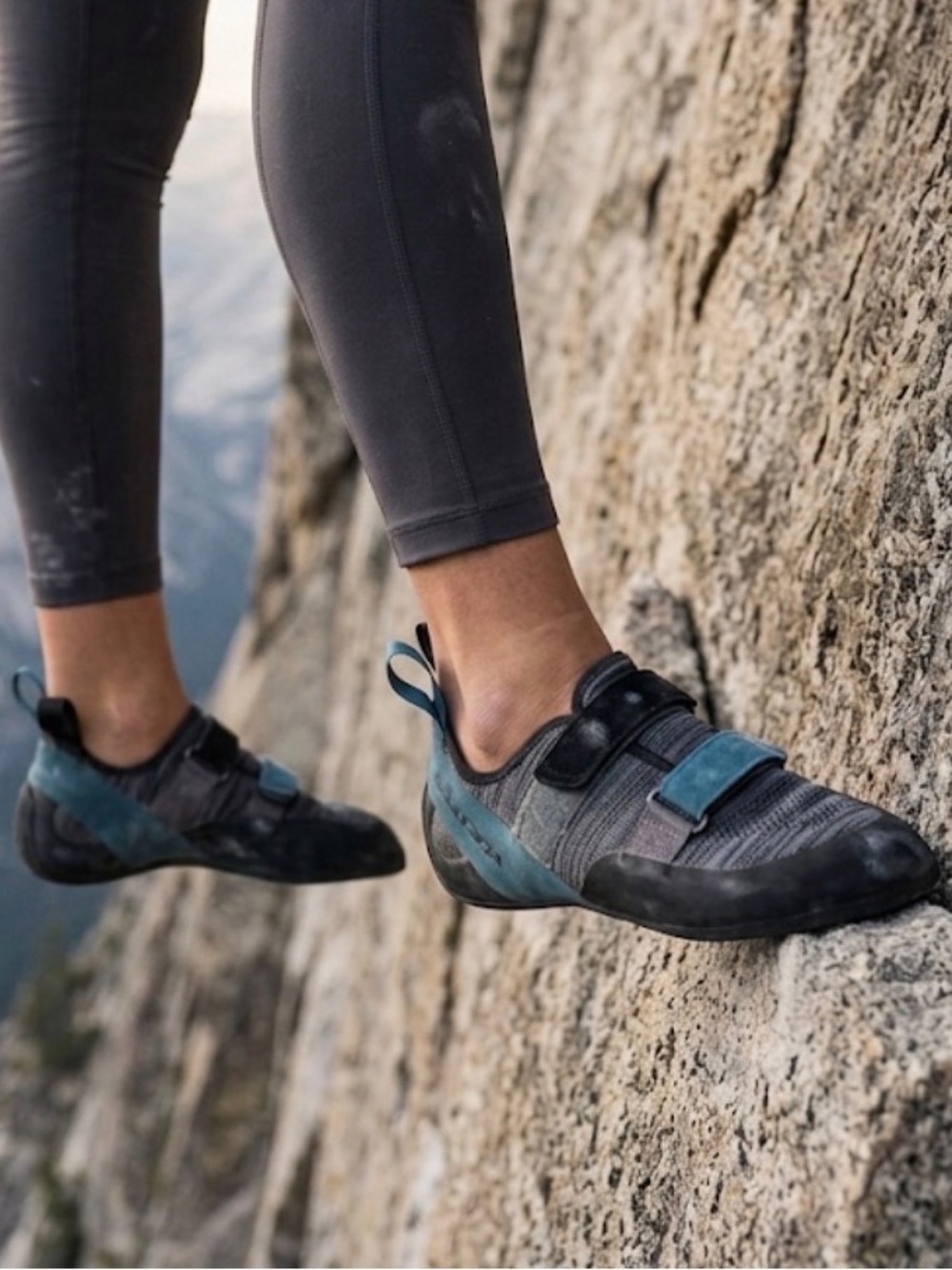 Black Diamond Black Climbing Shoe with Gray Strap